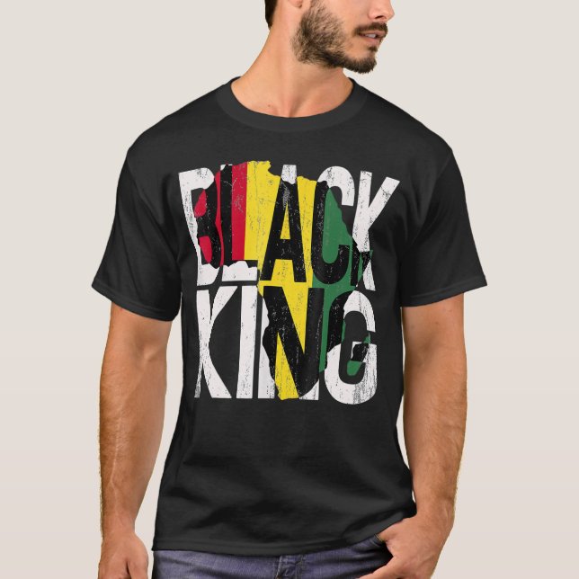 Black King Black History Month African American Pr T-Shirt (Front)