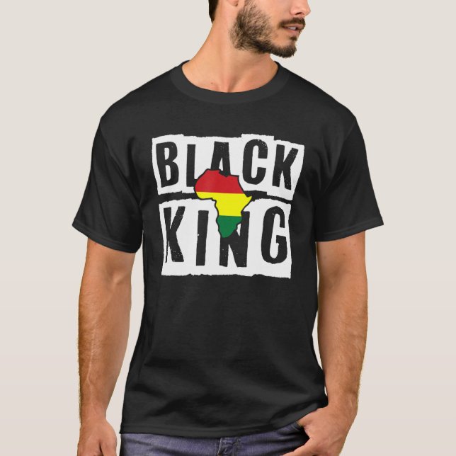 Black King Black History Month BLM Melanin African T-Shirt (Front)
