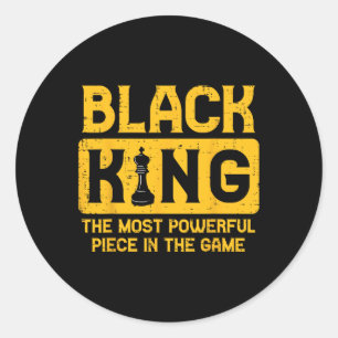 Black King Chess Black Pride History Bhm African M Classic Round Sticker