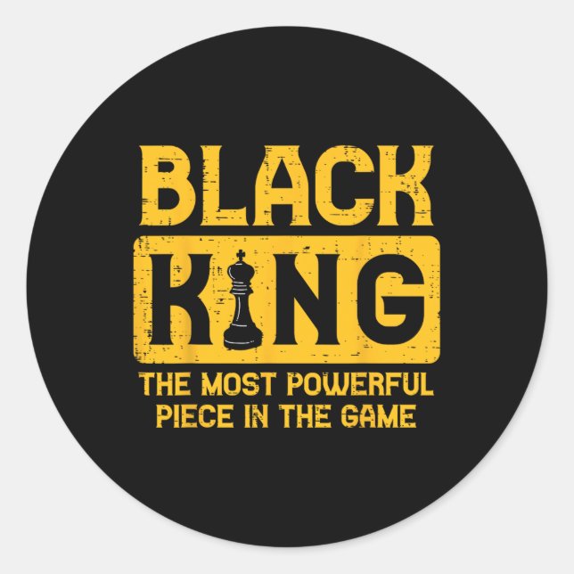 Black King Chess Black Pride History Bhm African M Classic Round Sticker (Front)