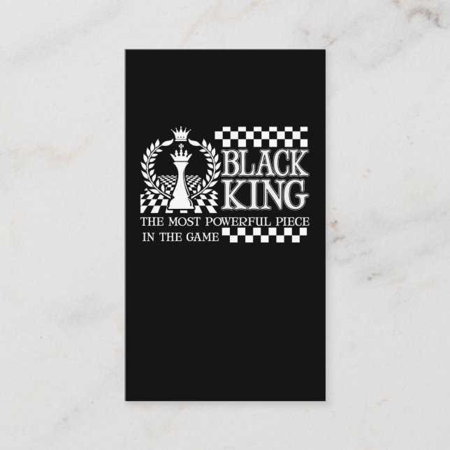 Black King Chess Piece Black African American Men Business Card (Front)