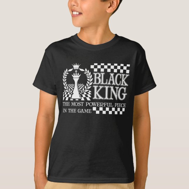 Black King Chess Piece Black African American Men T-Shirt (Front)