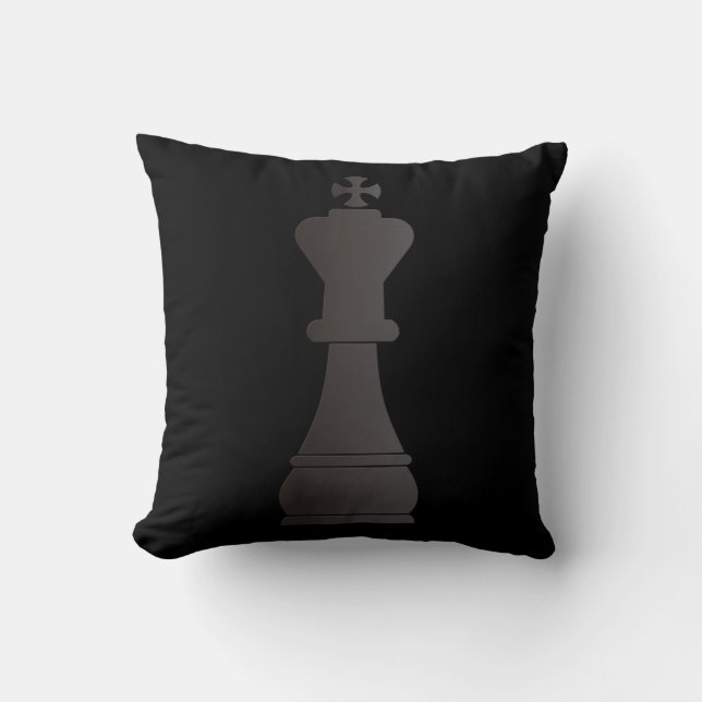 Black king chess piece cushion (Front)