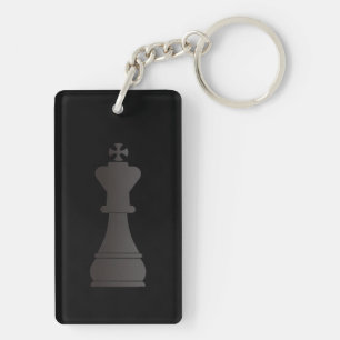 Black king chess piece key ring