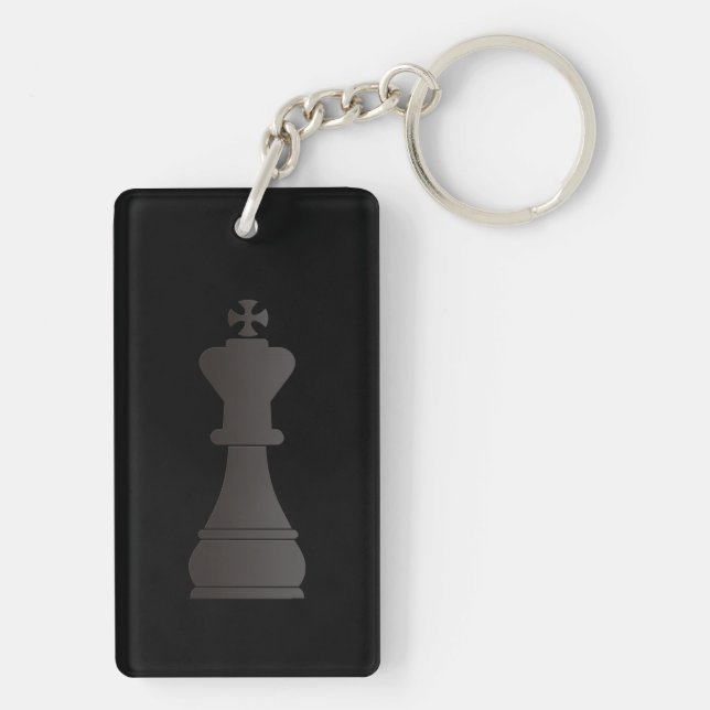 Black king chess piece key ring (Back)