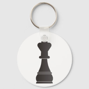Black king chess piece key ring
