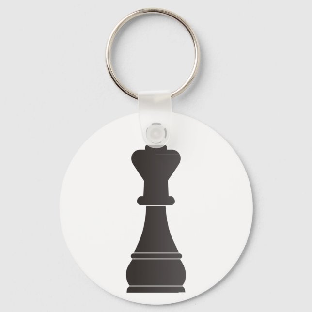 Black king chess piece key ring (Front)