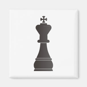 Black king chess piece magnet