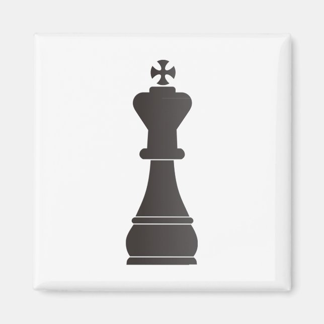 Black king chess piece magnet (Front)