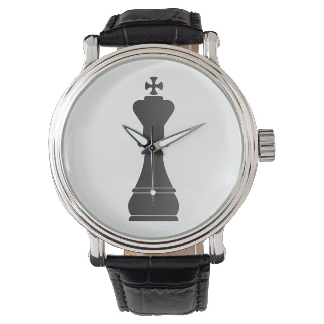Black king chess piece watch (Front)