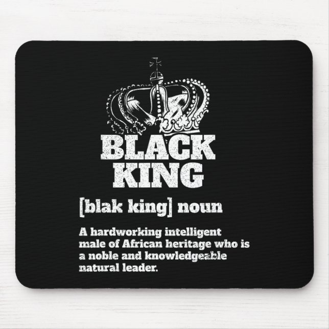 Black King Definition African American Pride Black Mouse Mat (Front)