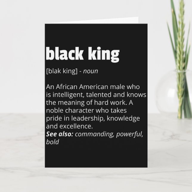 Black King Definition African Pride Black History  Card (Front)