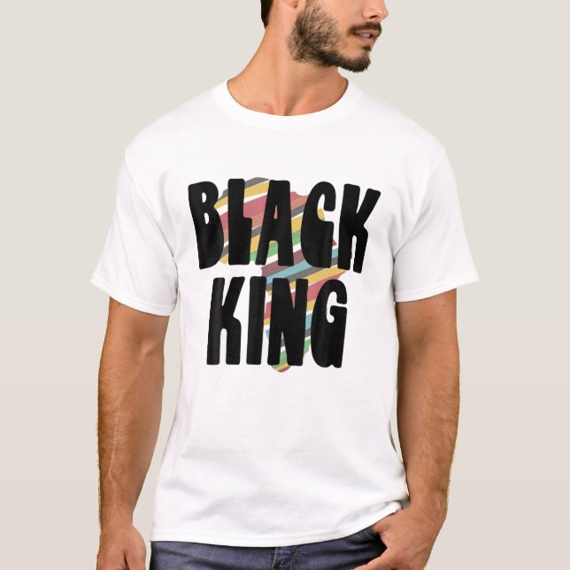 Black King For Boys Men History Month Africa Triba T-Shirt (Front)