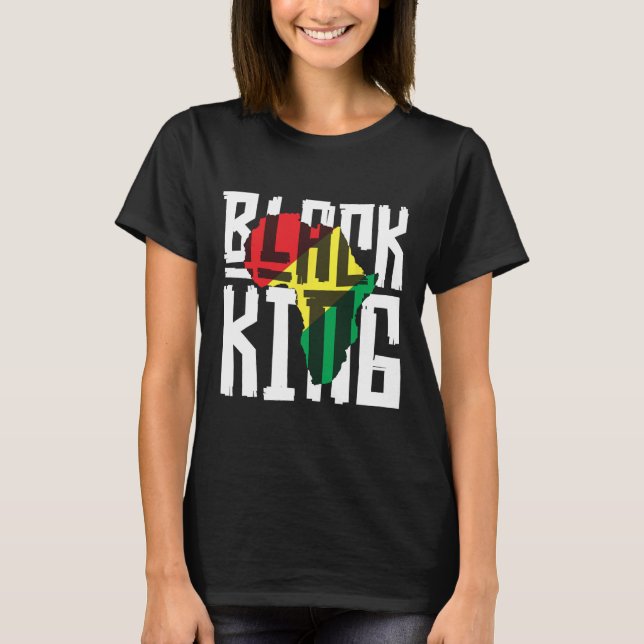Black King For Boys Men History Month Africa Triba T-Shirt (Front)