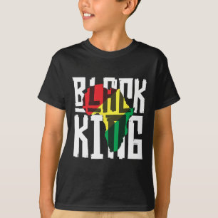 Black King For Boys Men History Month Africa Triba T-Shirt
