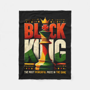 Black King Inspired Black King Chess Black History Fleece Blanket