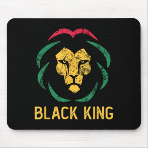Black king lion black history month men & mouse mat