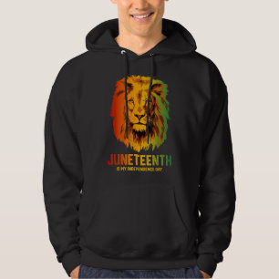Black King Lion Father Day Juneteenth Is My Indepe Hoodie