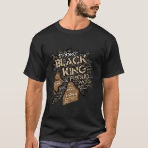 Black King Man Father Words In Freeform Locs Afro T-Shirt