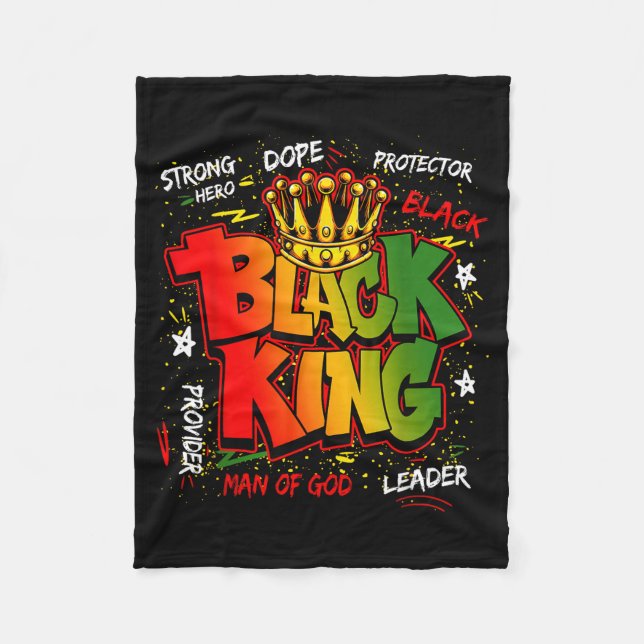 Black King Man Of God Strong Hero Black History Me Fleece Blanket (Front)