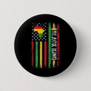 Black King Melanin African American Flag Black His 6 Cm Round Badge