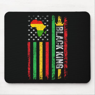 Black King Melanin African American Flag Black His Mouse Mat