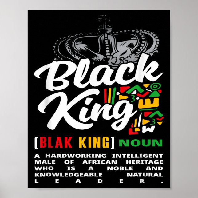 Black King Men Man Black History Month  Poster (Front)