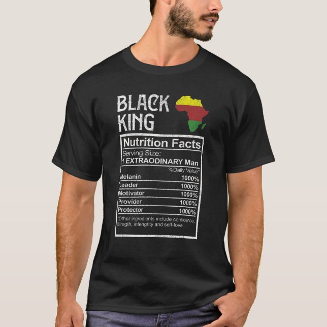 Black King Nutrition Facts Men Apparel, African Me T-Shirt (Front)