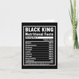 Black King Nutritional Facts African Black History Card