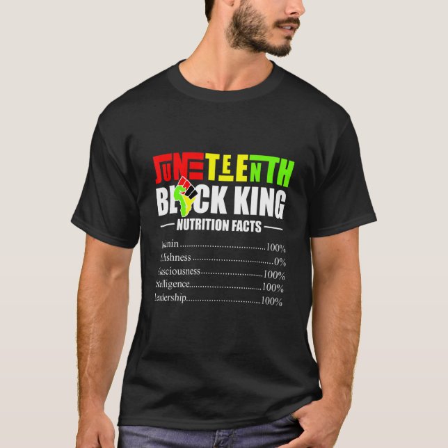 Black King Nutritional Facts Black Dad T-Shirt (Front)