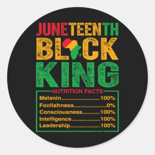 Black King Nutritional Facts Pride African Mens Classic Round Sticker