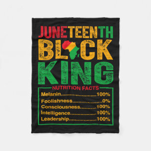 Black King Nutritional Facts Pride African Mens Fleece Blanket