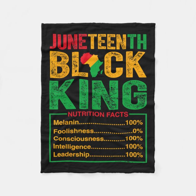 Black King Nutritional Facts Pride African Mens  Fleece Blanket (Front)