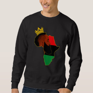 Black King Pan African Flag Map History Month Mela Sweatshirt