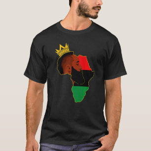Black King Pan African Flag Map History Month Mela T-Shirt