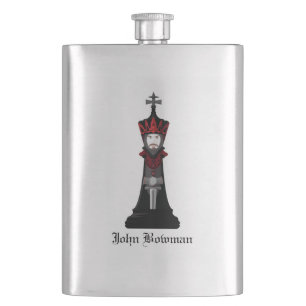 Black King / Personalised name Hip Flask
