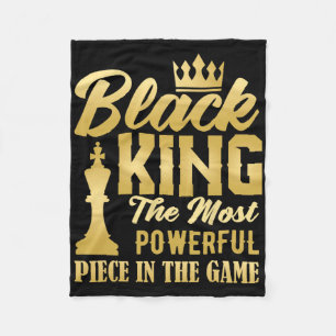 Black King The Most Powerful Piece In The Game Men Fleece Blanket