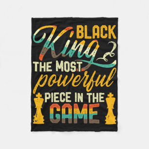 Black King The Most Powerful Piece In The Game Men Fleece Blanket