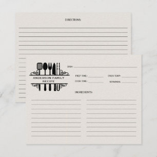 Black Kitchen Utensils Monogram Recipe