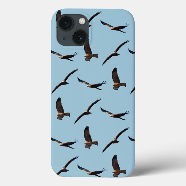 Black Kite Frenzy iPad Case (Choose Colour) (Back)