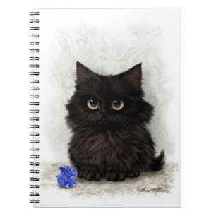 Black Kitten Cartoon Notebook