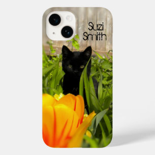 Black Kitten in the Garden Case-Mate iPhone 14 Case