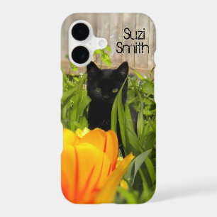 Black Kitten in the Garden iPhone 7 Case