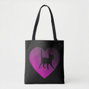 Black Kitten In Your Heart, Black Cat Tote Bag