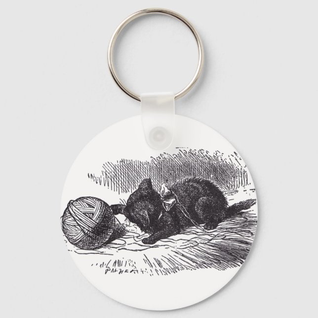 Black Kitten Key Ring (Front)