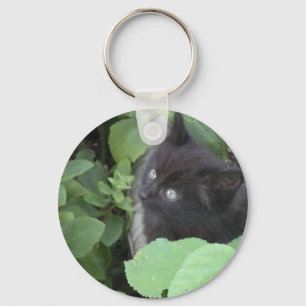 Black kitten key ring