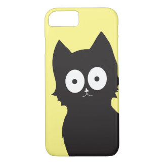 Black Kitten on Yellow Background iPhone 8/7 Case