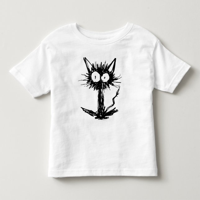 Black kitten *Simple Toddler T-Shirt (Front)