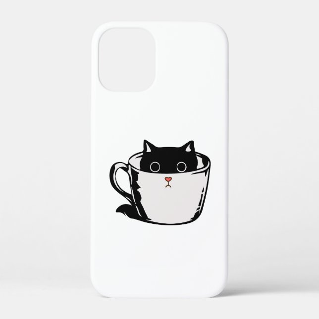 Black kitten with red nose hiding in a cup Case-Mate iPhone case (Back)