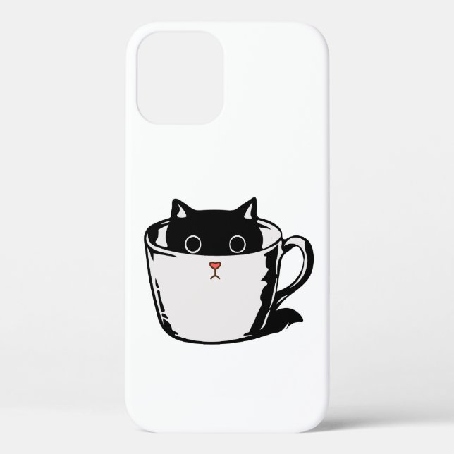 Black kitten with red nose hiding in a cup Case-Mate iPhone case (Back)